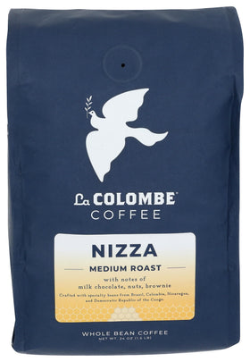 La Colombe Nizza whole bean box highlighting medium roast sweetness and rich aroma.