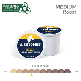 La Colombe Nizza recyclable K-Cup logo signals easy disposal after brewing