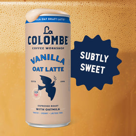 La Colombe coffee detail shows specialty grade beans for smooth, balanced flavor.