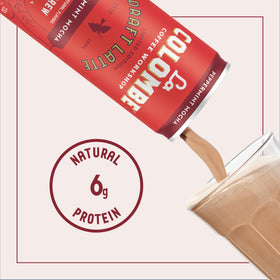 La Colombe Peppermint Mocha Draft Latte foam close-up shows silky texture.