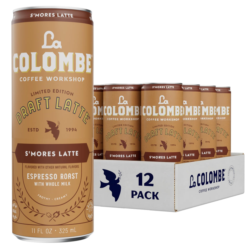 La Colombe S'mores Latte cold-brew cans pack offers a refreshing caffeine boost.