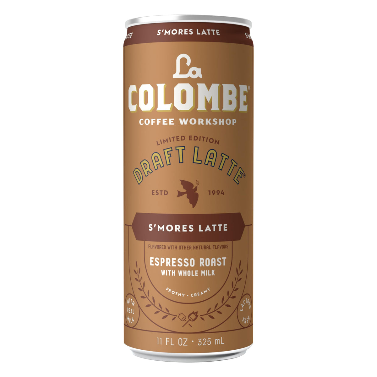 La Colombe S'mores Latte provides 8g protein per serving for on-the-go energy.