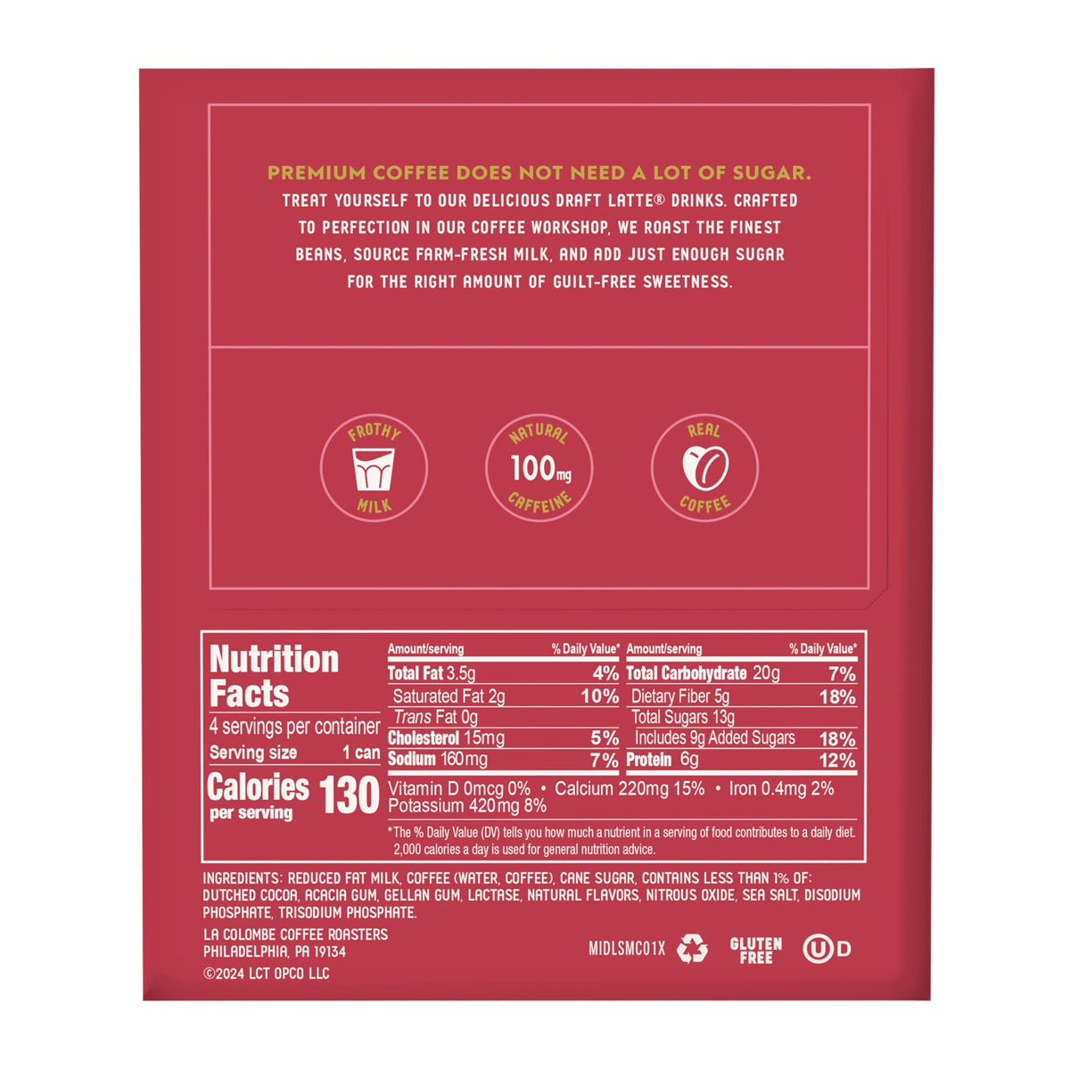 La Colombe Strawberry Mocha Draft Latte backbar setup conveys quick caffeine pleasure.