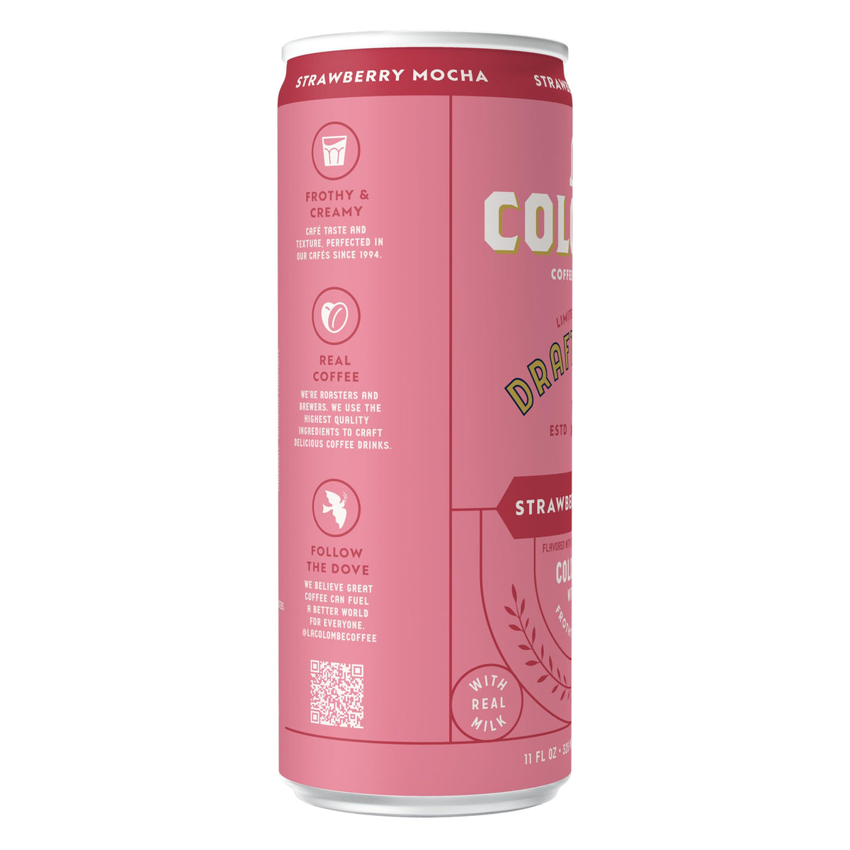 La Colombe Strawberry Mocha Draft Latte limited-time label, crave-worthy flavor