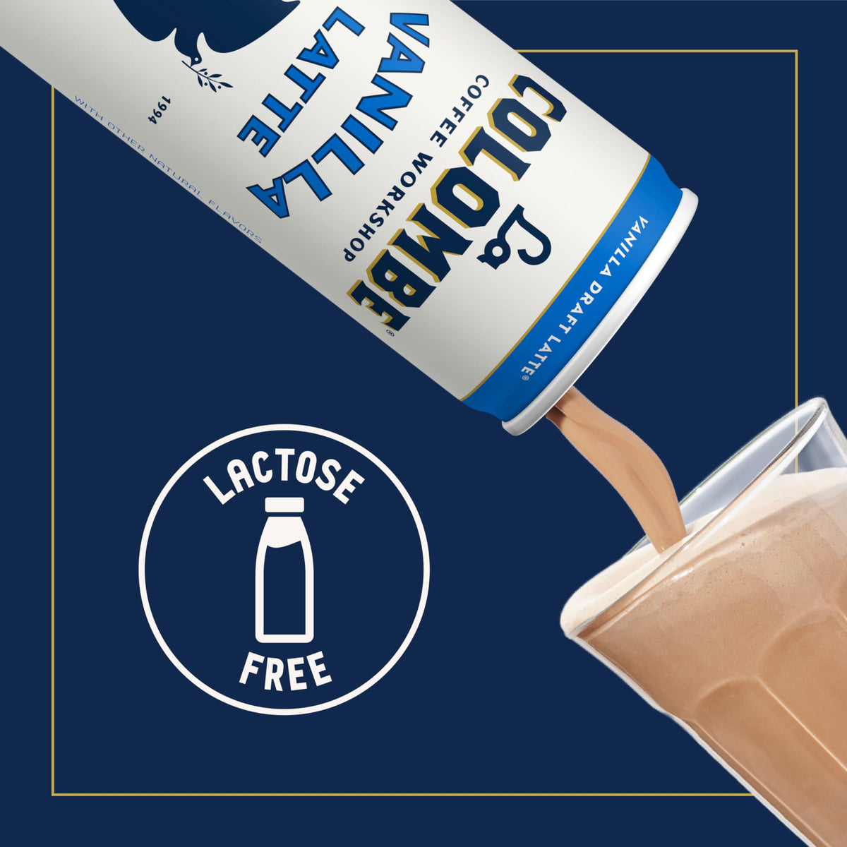 La Colombe Vanilla Draft Latte foam close up, creamy texture