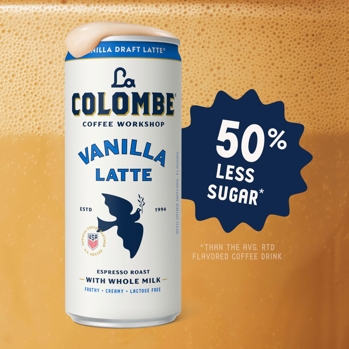 La Colombe Vanilla Draft Latte 12 pack box, convenient multipack for meals