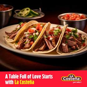 La Costeña 24-pack cans displayed for easy pantry stocking.