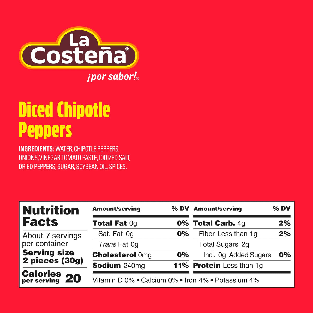 La Costeña chipotle peppers in adobo jar, ready-to-use for quick flavor boosts.