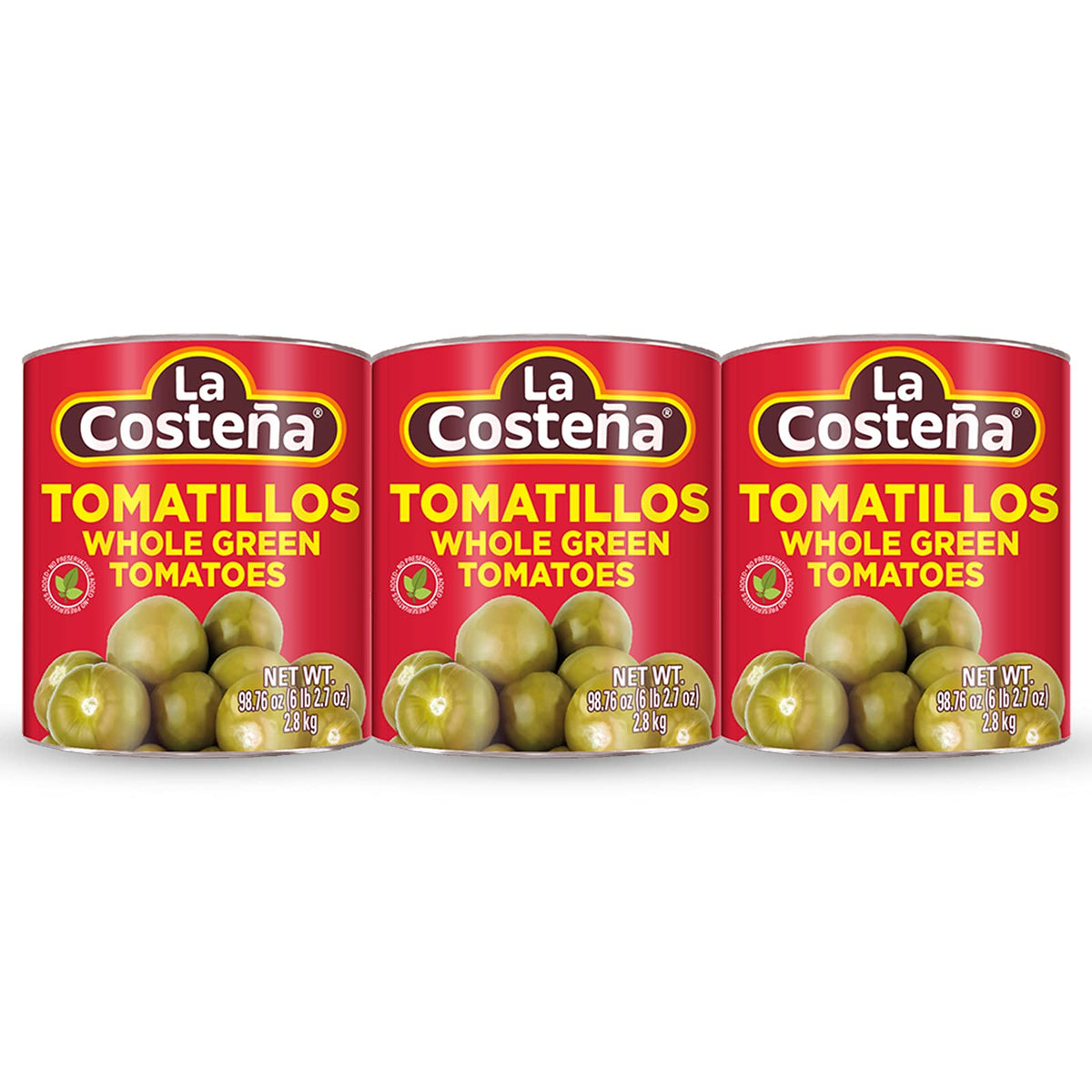 La Costeña green tomatillos in pull-top can for quick meal prep.
