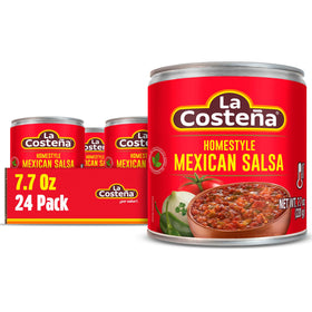 La Costeña homestyle green salsa can highlighting authentic flavor for tacos and dips.