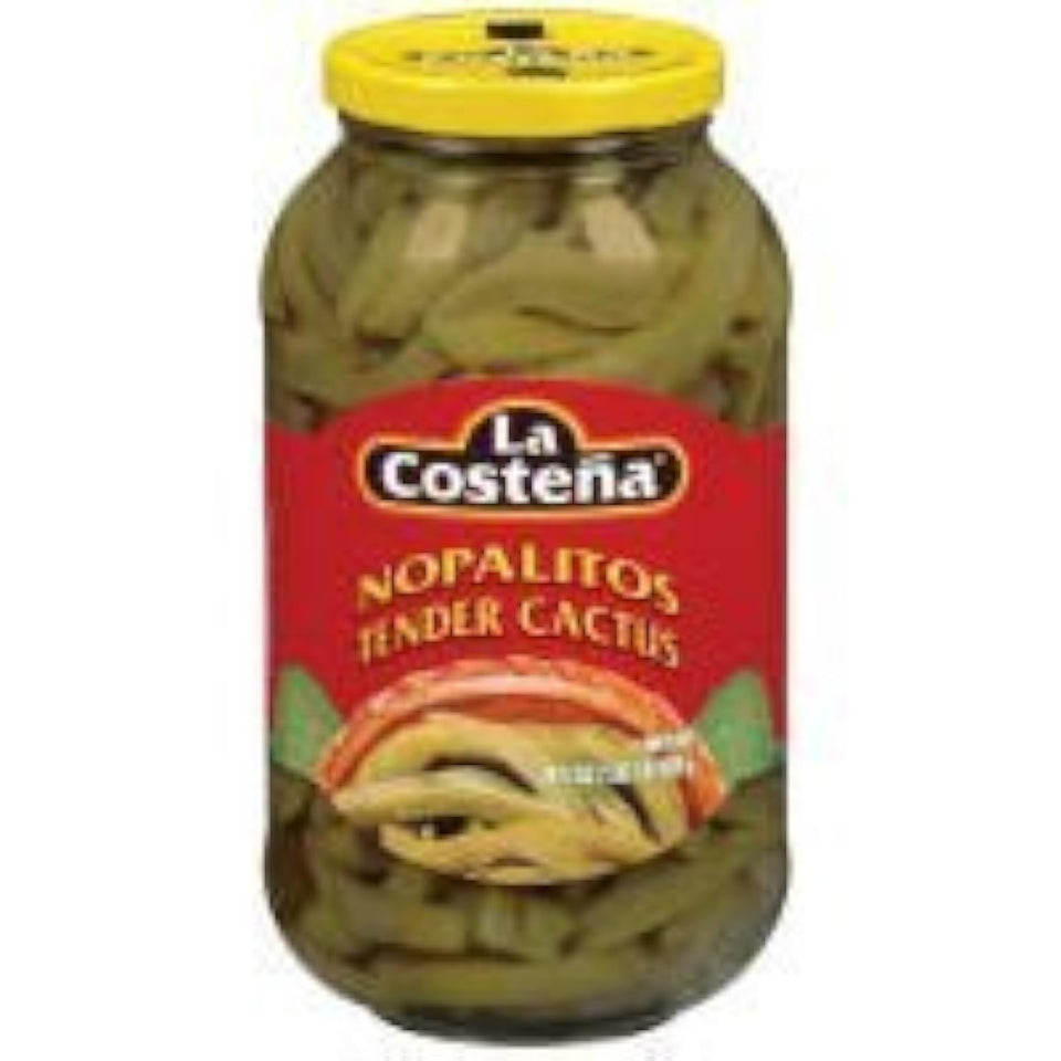 La Costena Nopalitos tender cactus in a jar for vibrant flavor in eggs or soups