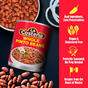 La Costeña Pinto Beans mash for creamy refried-bean style spread.