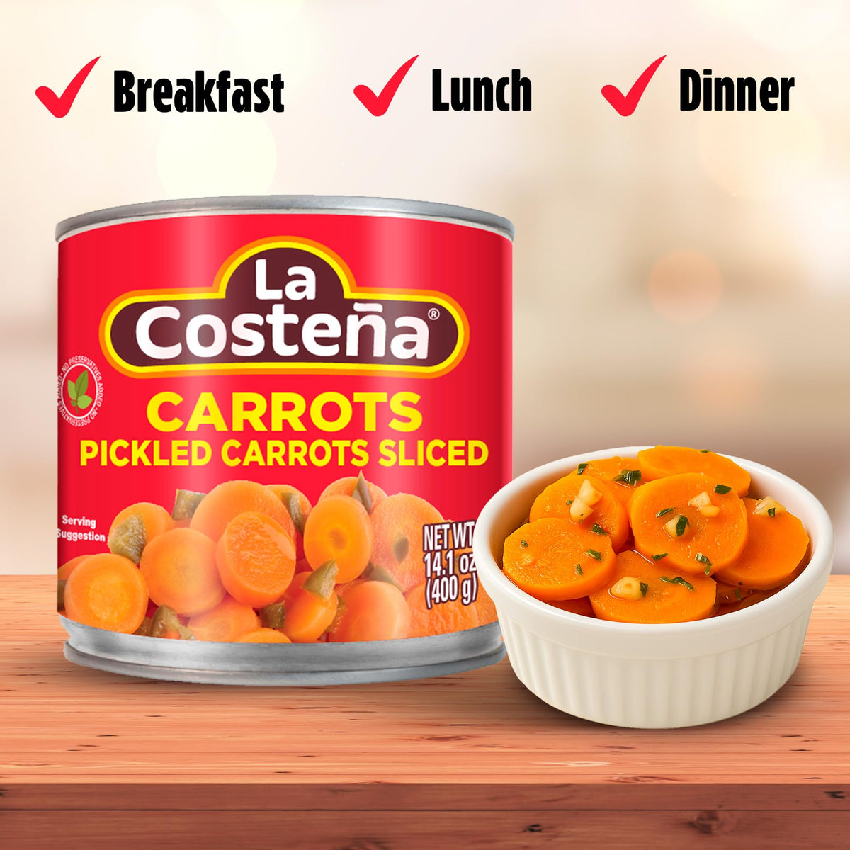La Costeña jarred vegetables as taco toppings and dips