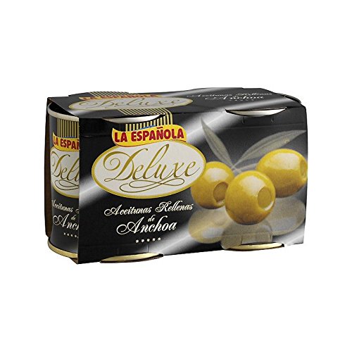 La Española anchovy-stuffed olives on a cheese board, enhancing tapas and aperitifs.