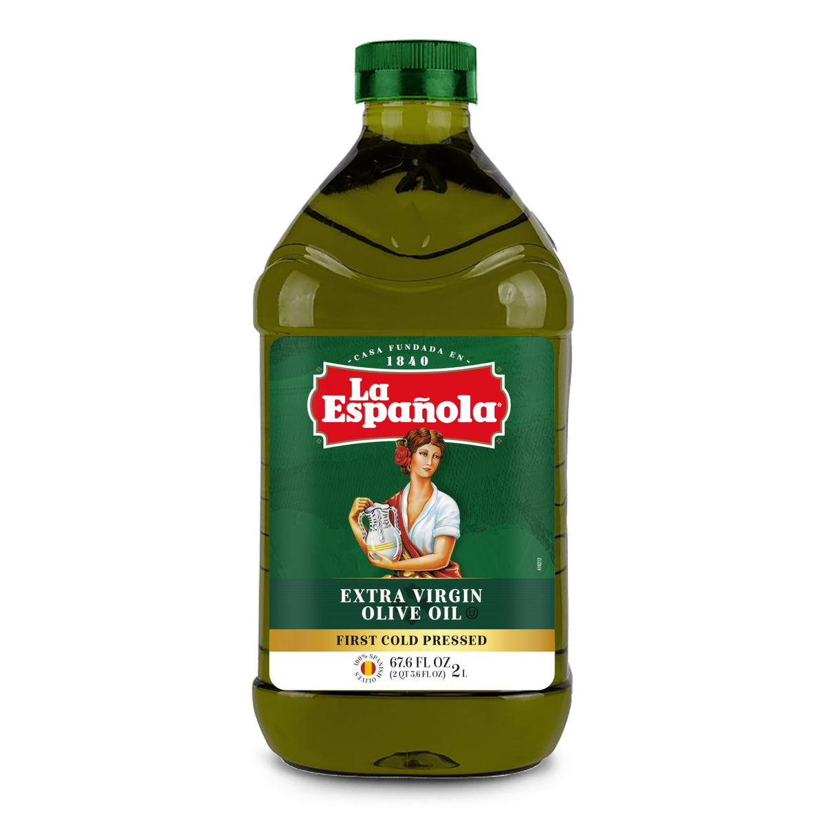 La Española olive oil bottle front showing first cold-pressed quality for fresh cooking.