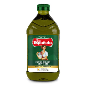 La Española olive oil bottle front showing first cold-pressed quality for fresh cooking.