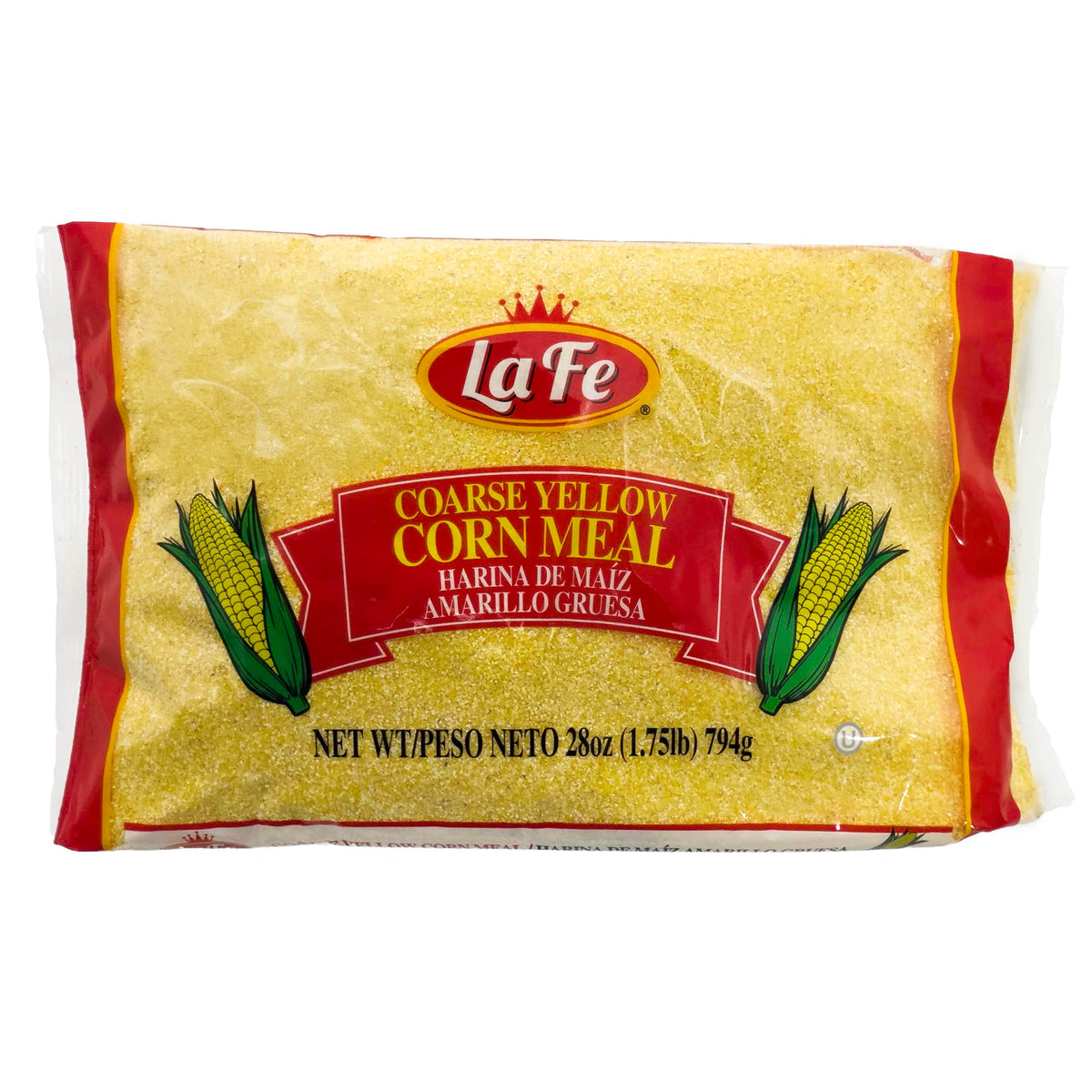 La Fe coarse yellow corn meal texture ideal for rustic polenta and hearty cornbread