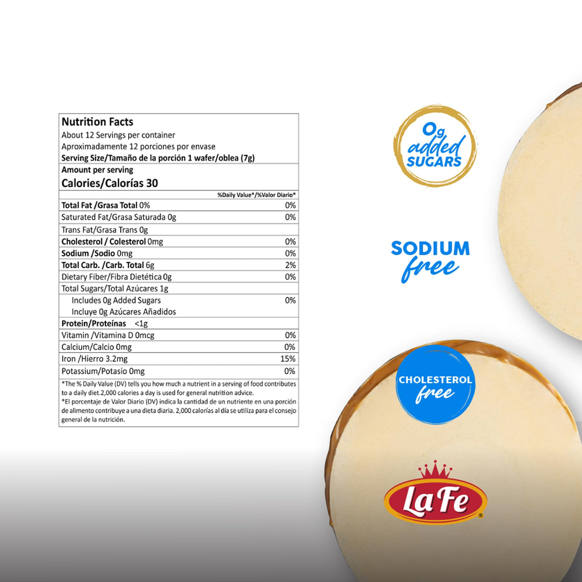 La Fe Obleas wafers closeup highlighting crisp texture ideal for caramel or jam pairing