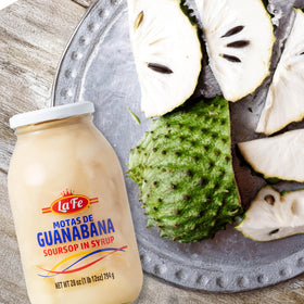 La Fe soursop pulp ingredients highlighting fiber and vitamin C