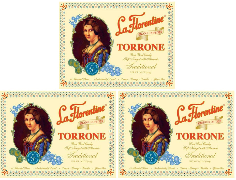 La Florentine Torrone Candy 18-piece pack, ideal for sharing.