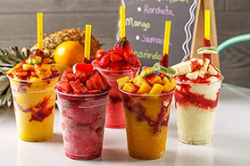 La Helada Banderilla ice-cream-straws pair with fruit toppings