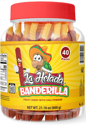 La Helada Banderilla tamarindo-straws jar for flavorful drink mixing and snacking