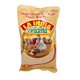 La India Verdena prepared barley packaging on shelf, ideal for pantry meals.