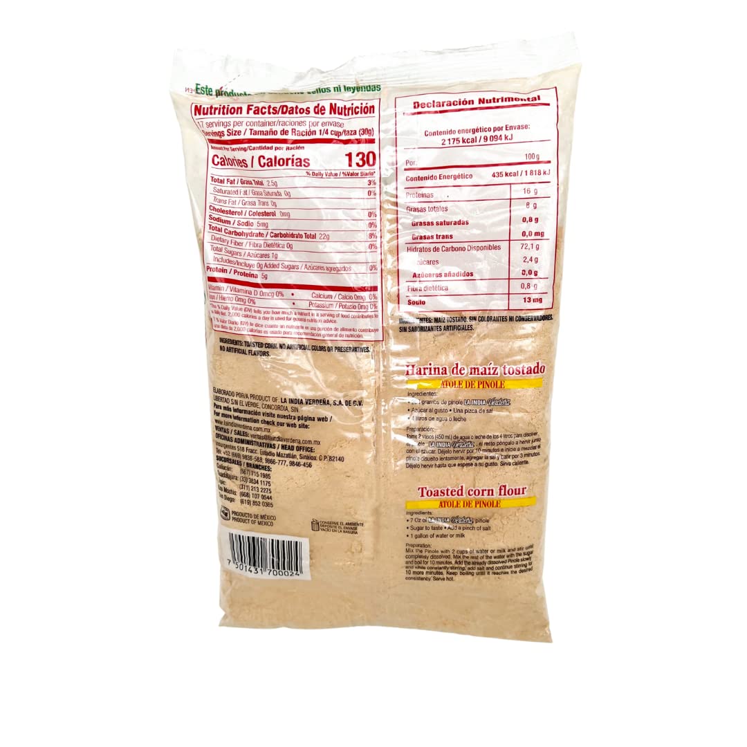 La India Verdena pinole ingredients highlight natural composition