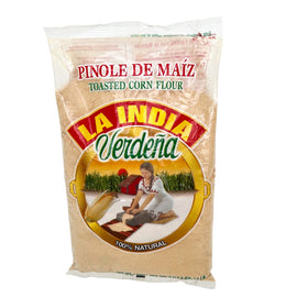 Close-up of La India Verdena pinole powder texture