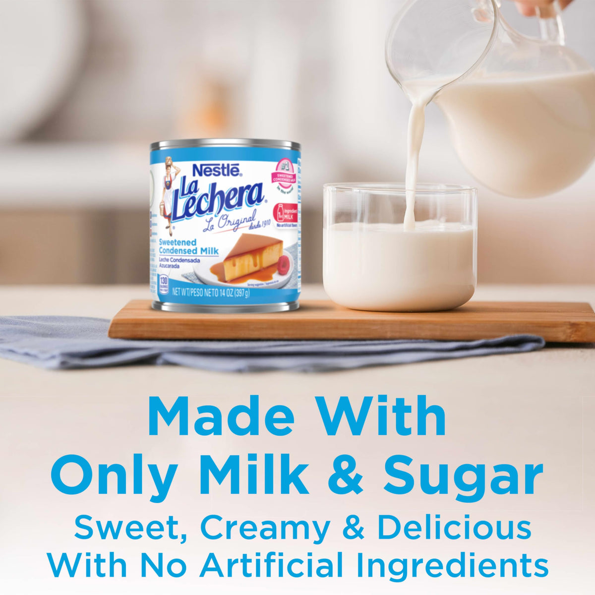 La Lechera creamy texture close-up for versatile desserts.