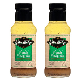 La Martinique French vinaigrette bottle highlighting full-bodied flavor for salads.