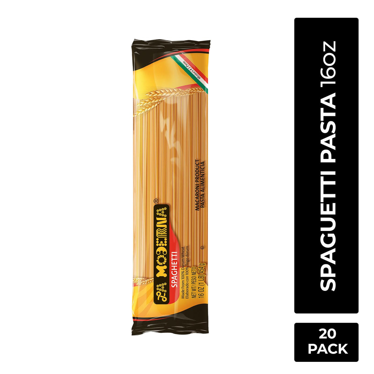 La Moderna durum wheat semolina spaghetti for firm texture that holds sauce.