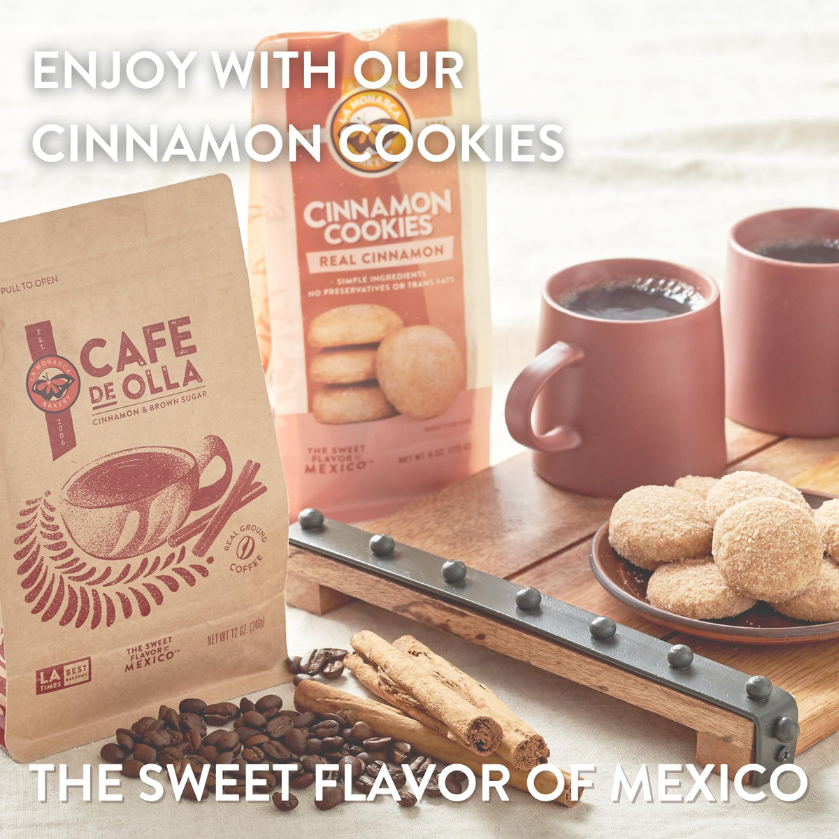 La Monarca packaging highlights authentic Mexican tradition for premium coffee.