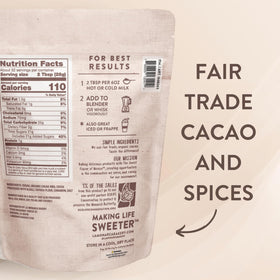 La Monarca Bakery cinnamon and organic cacao cup, smooth and aromatic.