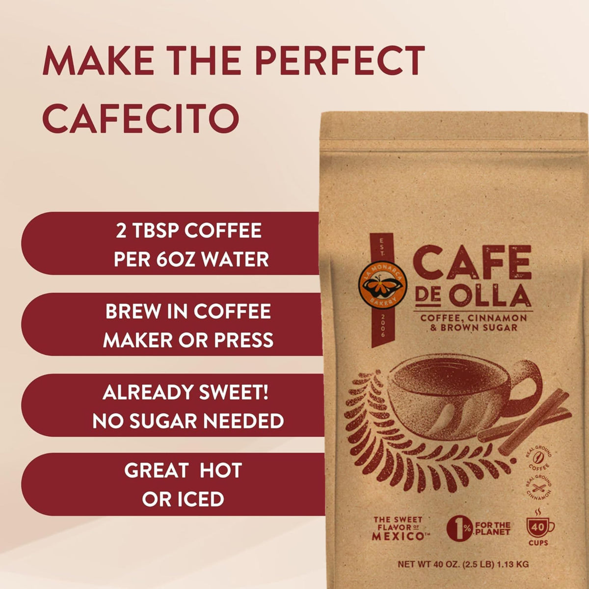 La Monarca Fair Trade Organic Oaxaca coffee label on packaging.