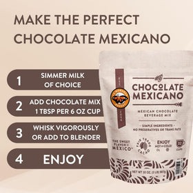 La Monarca Bakery hot cocoa being whisked into a creamy café-style cup.