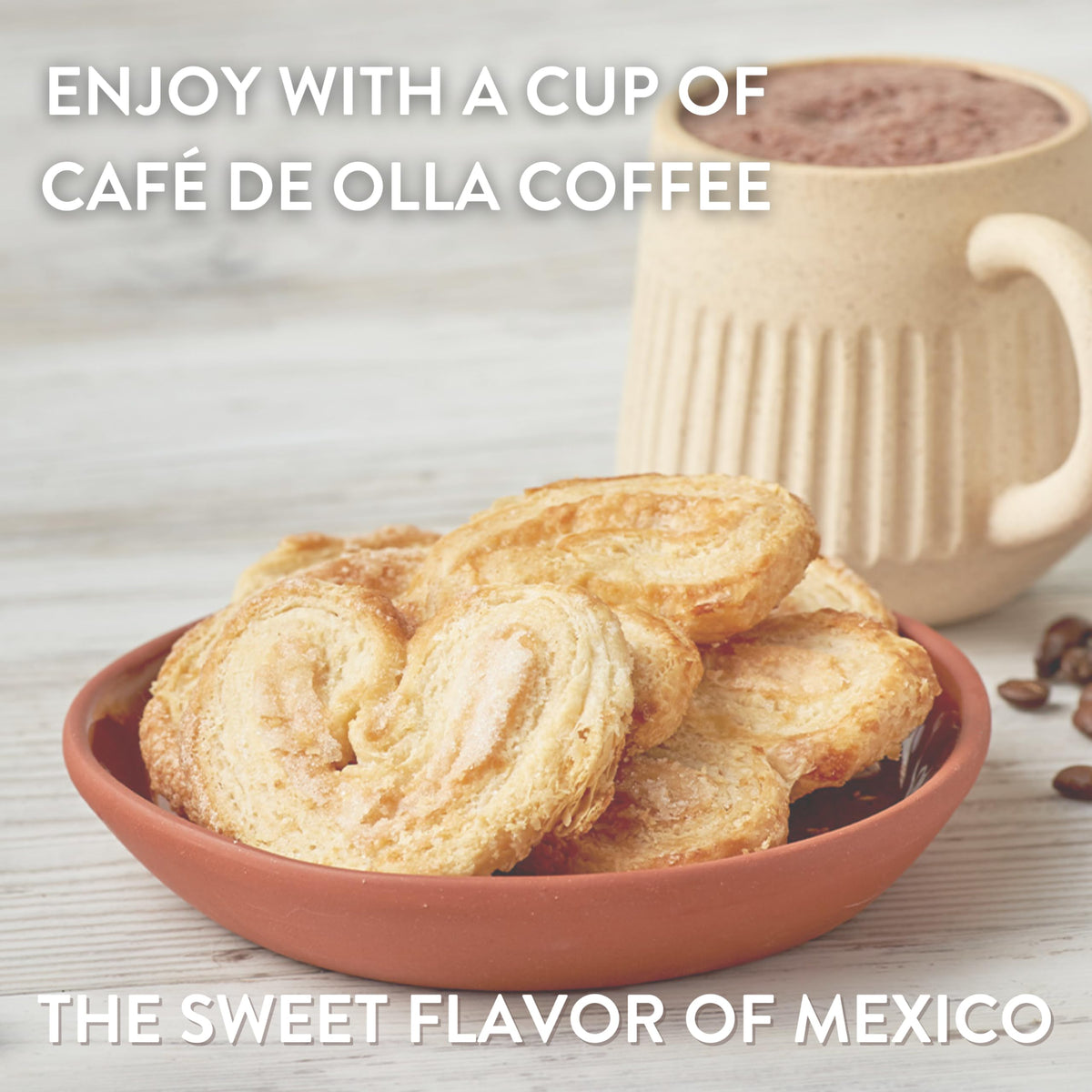 La Monarca Orejitas pair beautifully with Oaxaca Reserve Organic Coffee.