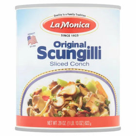 La Monica sliced conch enhances antipasti plates with savory bite.