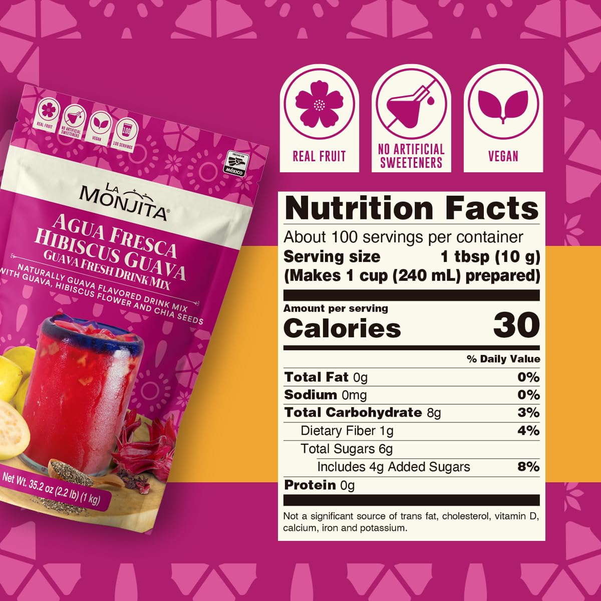 La Monjita Agua Fresca Hibiscus Guava authentic Mexican flavor for gatherings