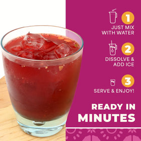 La Monjita Agua Fresca Hibiscus Guava chia seeds provide traditional body