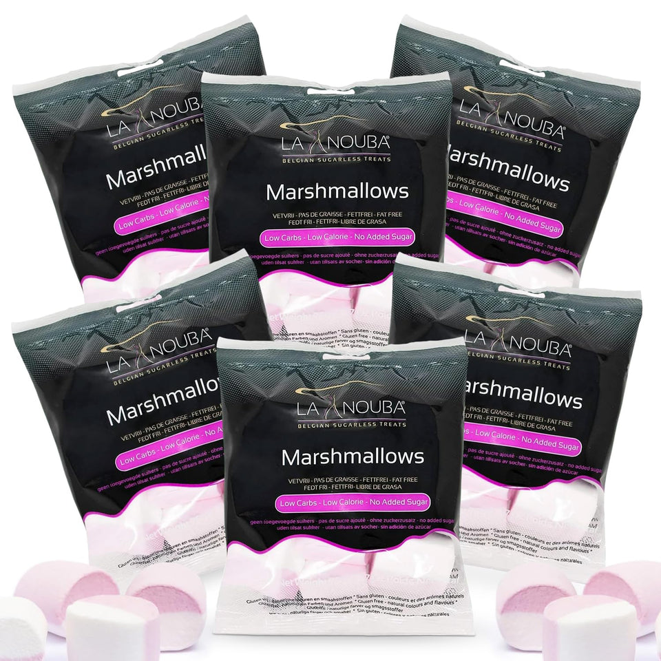 La Nouba Sugar Free Marshmallows 6-pack front view, ideal for keto-friendly snacking.