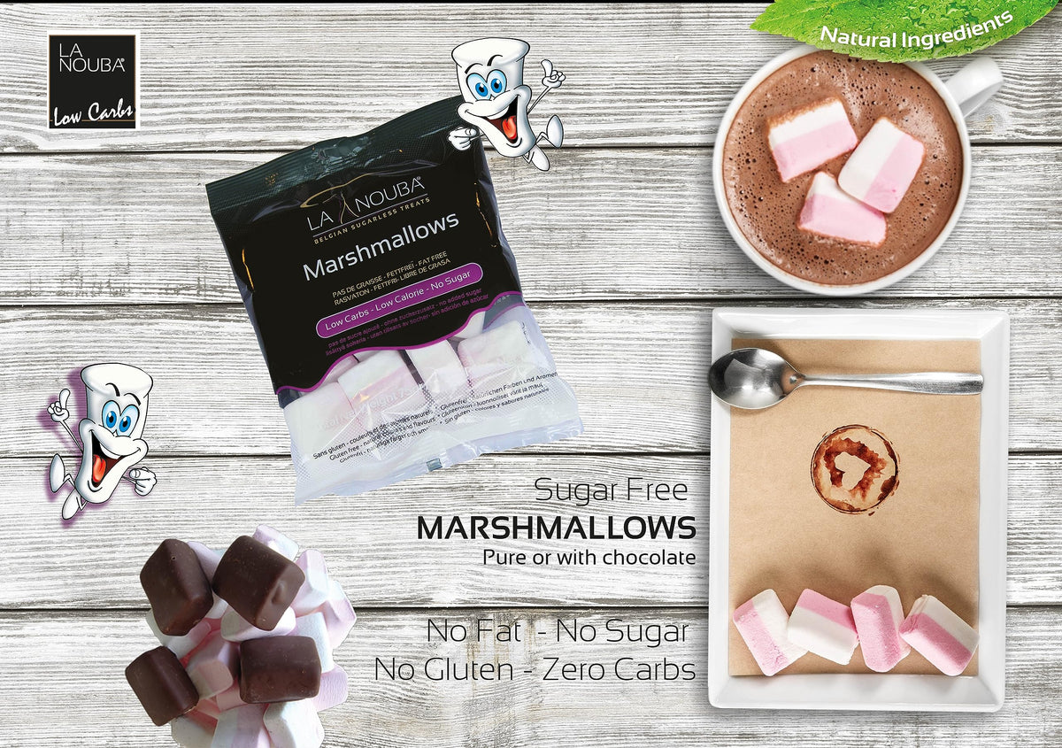 La Nouba Sugar Free Marshmallows stored in pantry for quick sugar-free moments.