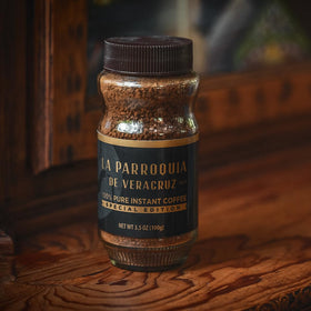 La Parroquia Veracruz Special Edition steaming cup with rich aroma.
