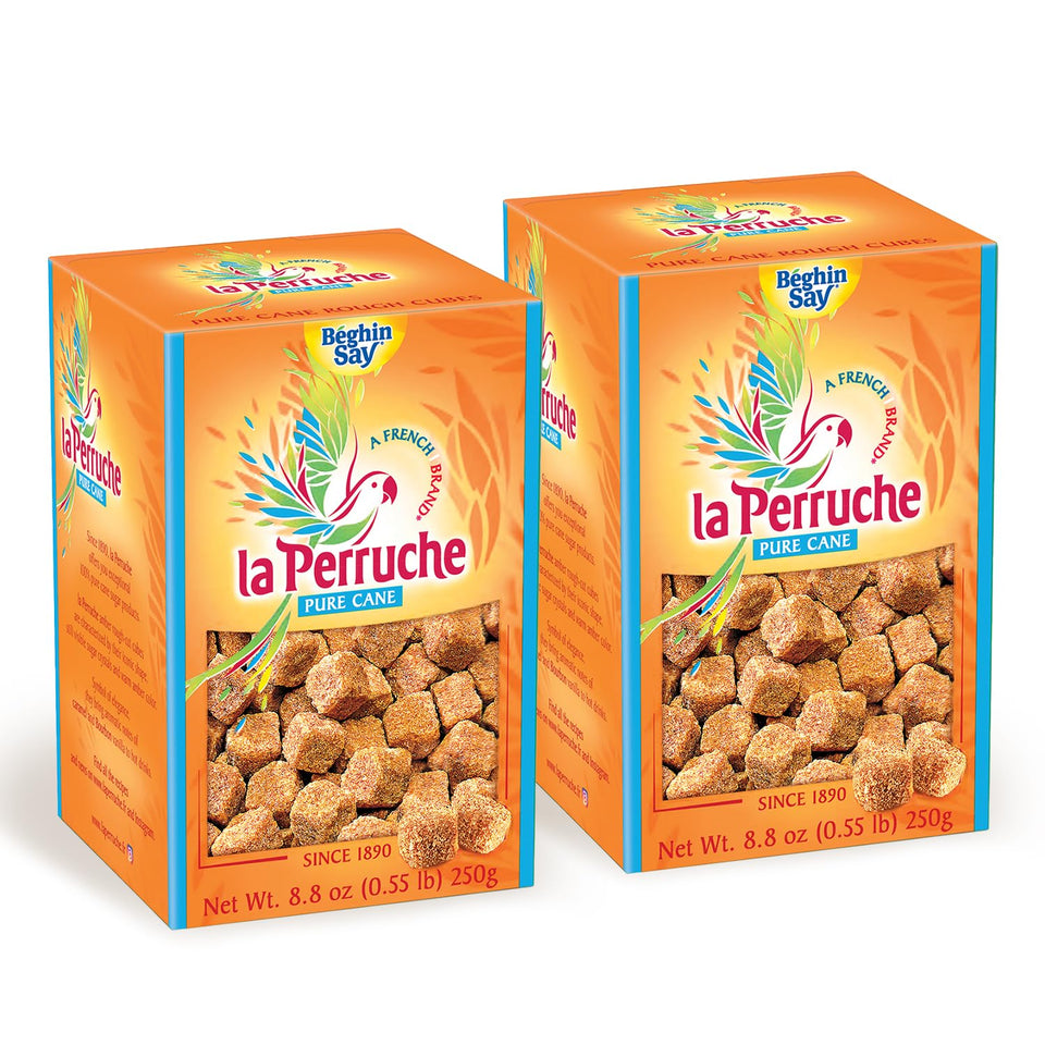 La Perruche brown sugar cubes box front for refined coffee rituals
