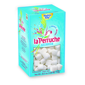 La Perruche pure cane white sugar cubes for premium tea sweetness.