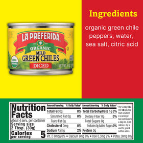 LA PREFERIDA diced green chiles on a taco night setup for quick assembly.