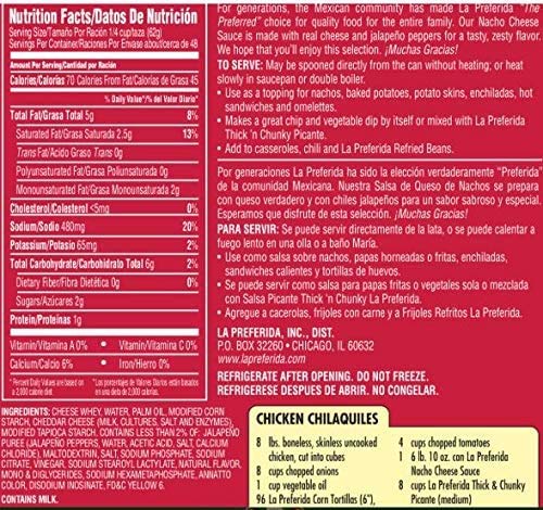 La Preferida Nacho Cheese Sauce being spooned, easy direct-serving option.