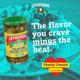 La Preferida nacho slices on tacos, briny and flavorful without heat.