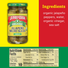 La Preferida seedless jalapeños in brine close-up for bold flavor.