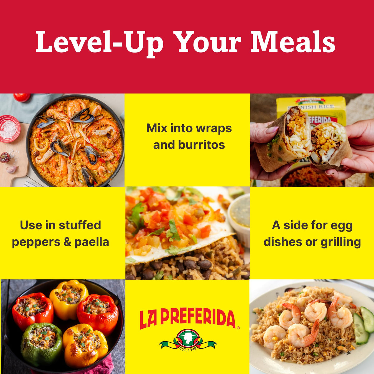 La Preferida boxed rice six-pack for easy weeknight planning.